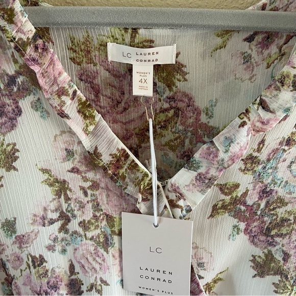 NWT LC Lauren Conrad Flutter Sleeve Ruffled Midi Dress - Picture 6 of 14